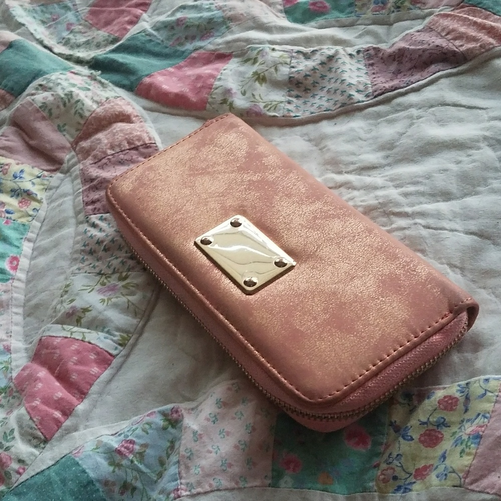 Pink and gold wallet